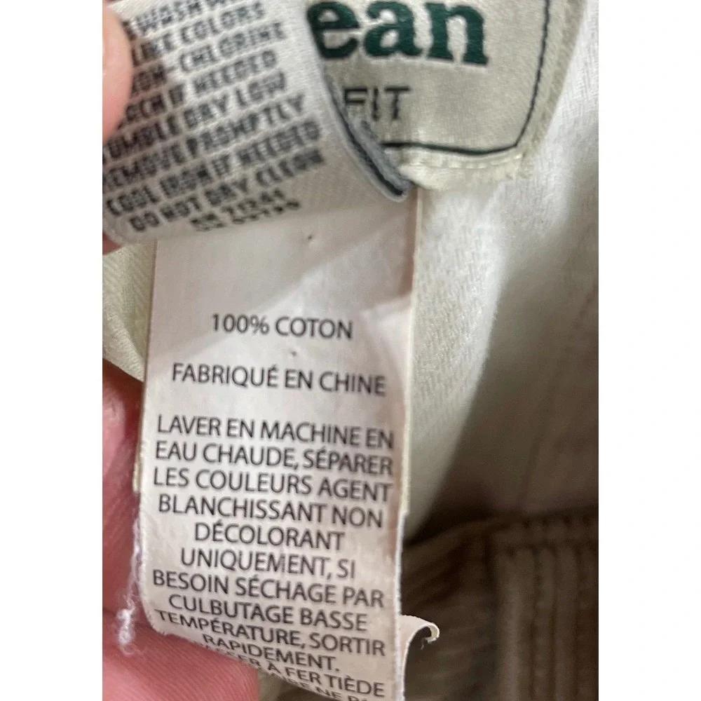 L.L. Bean Classic Fit Corduroy Pants Tan Pleated Straight Leg 36x32